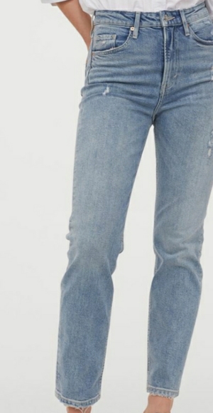 H&M 5 POCKETS ANKLE LENGTH WASHED DENIM JEANS - Picture 1 of 6